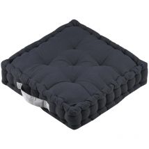 Epais coussin de sol en coton uni anthracite