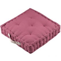 Epais coussin de sol en coton uni rose