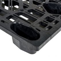 Epal pallet pallet pallet aus Kunststoff (pp) Los 1 Stück Statische Belastung 800 Kg, Dynamische Belastung 600 Kg 80x120cm (schwarz, 80x120cm)