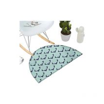 Color09 - Zerbino semicircolare (39,9 x 60,9 cm), design cervo, nero e crema