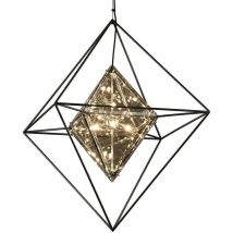 Epic Pendente a 8 luci in ferro forgiato, vetro