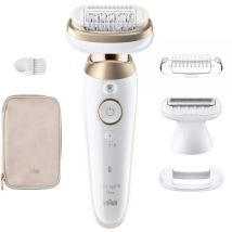 Epilierer - Braun - Silk-épil 9 Flex - Einfache Haarentfernung - 9-041 3d - Weiß / Gold