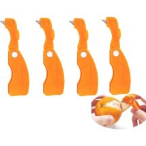Éplucheur d'oranges, éplucheur d'agrumes, adapté aux oranges, citrons, mangues et bananes (4 pièces)