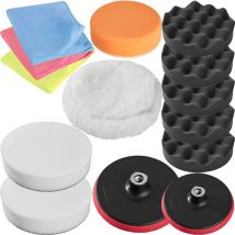 Set d'éponges de polissage et 2 disques de polissage Auto - 13 Accessoires 1 peau de polissage