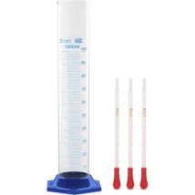 Steinberg Systems - Verrerie de laboratoire Éprouvette graduée + 3 pipettes en plastique - 4 pièces