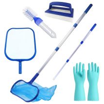 Epuisette de Fond Piscine,Epuisette Piscine Fond,Epuisette de Fond Piscine avec Manche Telescopique,Piscine Epuisette avec Kit de Nettoyage,épuisette