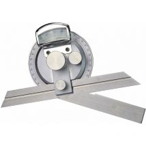 Rapporteur d'angles universel chromé satiné avec circonférence graduée 0-90° et loupe sans parallaxe MIB 121990101