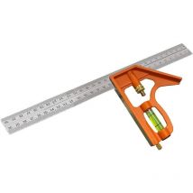 Querre Combinée - 300mm Règle Multifonctionnel Adjustable - 12Inch Outil de Mesure Angle Avec Niveau à Bulle et Tire-Lignes Pratique - Réglable