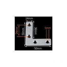 Equerre de Fixation Plats Droits Support en forme de l Metalliques Equerres avec pour Bois Meubles Placard Réparation Support 50 x 50mm 20 Pièces