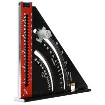 Equerre Menuisier Metal Aluminium Règle de Triangle Pliante Équerre Combinée Multifonction Équerre Triangle Règle d'Angle Rapporteur 45 90