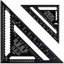 Equerre Menuisier Multifonctions 18cm et 30cm, Triangle Métal Aluminium Règle Équerre Trusquin Guide Raporteur Angle 45 90 Degres/Outillage