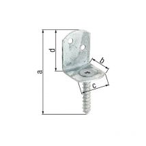 Equerre pour cloture forme l 83x32mm, galvanisé a chaud