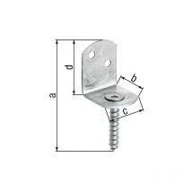 Equerre pour cloture forme l 83x32mm, inox