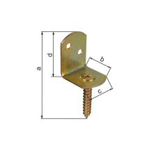 Equerre pour cloture forme L 83x32mm, jaune galva
