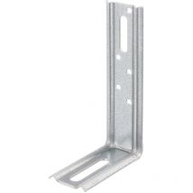 Alberts - 866266 Équerre réglable, angle de 90°, emboutie, avec trou oblong, galvanisée Sendzimir, 70 x 120 x 30 mm, Set de 25 pièces