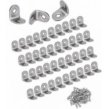 Querres de Fixation 30 Pcs Équerre Angle en Acier Inoxydable 90 Degrés Angle Droit Coin Support - 20mm x 20mm x 16mm l en Forme de Meubles Fixation