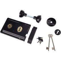 Rim - Serratura con maniglie, 15 cm x 10 cm, colore: Nero - ERA