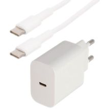 Erard - Kit Chargeur Mural Usb C 18 W+ Cordon Usb C M/m - Blanc - 1m