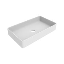 Ercos - Lavabo d'appoggio Rettangolare in ceramica, Lavabo Bagno Colore Bianco Opaco , Senza Troppopieno, Dimensioni 606X356 mm