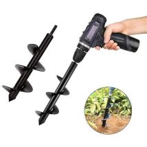 L&h-cfcahl - Gartenbohrer Erdbohrer für Bohrmaschine, Gartenbohrer ø 100 mm x 300 mm + Handschuhe, Gartenbohrer zum schnellen Bohren von Löchern und