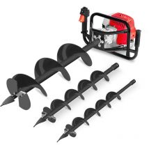 Erdbohrer GD750X-3S, 2-Takt-Benzinmotor 75cc, leistung 5.2ps, mit 3 Stahlbohrern 100/150/200mm, max Tiefe 80cm Greencut