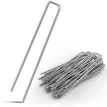 Gardebruk - Erdanker verzinkter Stahl 150mm x 25mm ø 2,7mm Unkrautvlies Gartenvlies Zeltanker Heringe Bodenanker Zaun Garten Zelthering Kunstrasen