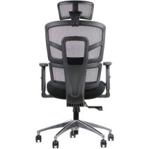 Ergonomischer Stuhl – TREX BLACK – Aluminiumbasis – Synchronmechanismus – Verstellbare Sitzhöhe – Lendenwirbelstütze – 2D Armlehnen