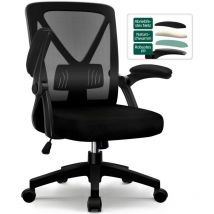 Ergonomischer Bürostuhl - Bürosessel mit klappbaren Armlehnen - 150 kg - Schwarz