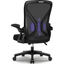 Ergonomischer Bürostuhl mit klappbaren Armlehnen, Memory-Schaum-Lendenstütze - komfortabler und verstellbarer Bürostuhl, ideal für Arbeit und Gaming
