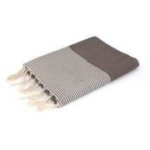 Ericieira xl - fouta nid d'abeille ericeira xl - rayure fine - 100X200 cm - Beach Towel - Taupeclair - 100x200x1cm
