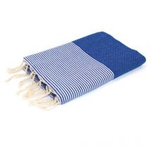 Ericieira xl - fouta nid d'abeille ericeira xl - rayure fine - 100X200 cm - Beach Towel - Bleugrec - 100x200x1cm