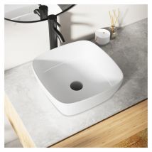Eridanus - Vasque Poser Lavabo de salle de bain C ̈ramique Carr ̈e Blanc - 40 x 40 x 14cm, ERI-VB-036