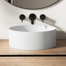 Eridanus - Vasque Poser Lavabo de salle de bain C ̈ramique Carr ̈e Blanc - 41,5 x 41,5 x 15cm, ERI-VB-031