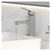 Eridanus - Cascade - Mitigeur de lavabo - Eau chaude et froide disponible - Robinet de salle de bain en laiton chrom ̈, ERI-TAP-006