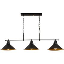 Concept-usine - erika - Suspension industreille noire 3 ampoules