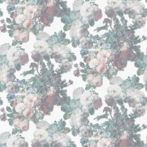 Erismann - Elle White Bouquet Glitter Floral Vinyl Wallpaper Modern Paste The Wall