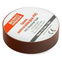 Erko - Nastro Isolante elettrico marrone 19 mm x 20 m i 8 Pezzi i pvc Per isolare i Riparare e legare i naastro adesivo i Per tensioni fino a 6 kv i