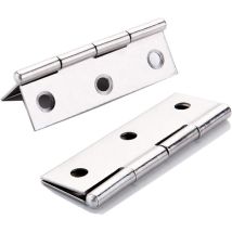 Ersandy 10 Stück Edelstahl-türscharniere Für Wohnmöbel, Lange Türscharniere, Für Kleiderschranktüren, Türscharniere, 75 Mm X 50 Mm, Silber