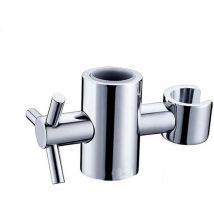 Ersatz-duschkopfhalterung Für Gleitstange – Höhen- Und Winkelverstellbar – Massives Messing – Silber – 24 Mm