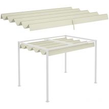 Ersatzdach Für 2,85 X 2 M Gartenpavillon, Ausziehbar, Einfache Montage, Polyester, Cremeweiß