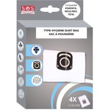 Ersatzteil - Box mit 4 Beuteln + 1 hygiene+ Filter - - rowenta, tefal, moulinex