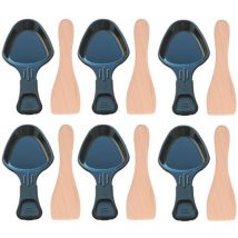 Ersatzteil - Set aus 6 Raclette-Pfännchen und 6 Holzspateln - - TEFAL, MOULINEX