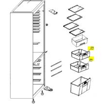 FAR - Ersatzteil - sos Accessoire Tiroir supérieur ou central pour Réfrigérateur, congélateur 578C13 - - saba coldis, continental edison, starfrost