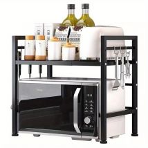 Erweiterbare Mikrowelle Regal, 2-Tier Mikrowelle Ofen Rack Stand Aufbewahrungshalter Küchenecke Regal Desktop Drucker Regal Rack Rack, Bäcker Rack