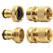 Osqi - Erweiterbarer Gartenschlauch-Schnellverbinder für Gartenschläuche mit Messinggewinde