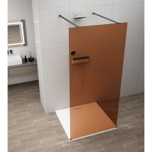 Esca black matt Panneau en verre de douche de 1 pièce, en verre Marron, 1300 mm