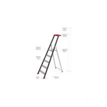 Escalux - Escabeau aluminium Pro 5 marches prolux plus