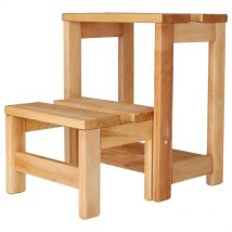 Mueblear Escabeau Banquette, Bois de hêtre, 32x23x40 cm - Naturel - Naturel