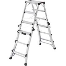 Hailo - Escabeau D100TL marches aluminium 2x4-2x6 total H.981-1430mm télescopique.