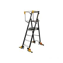 Escabeau de rayonnage Inox 4 marches - Hauteur de travail max. 2.94m - 514934